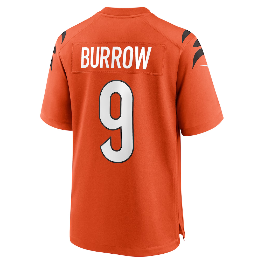 Yuxns C.Bengals #9 Joe Burrow Orange Alternate Game Stitched Jerseys