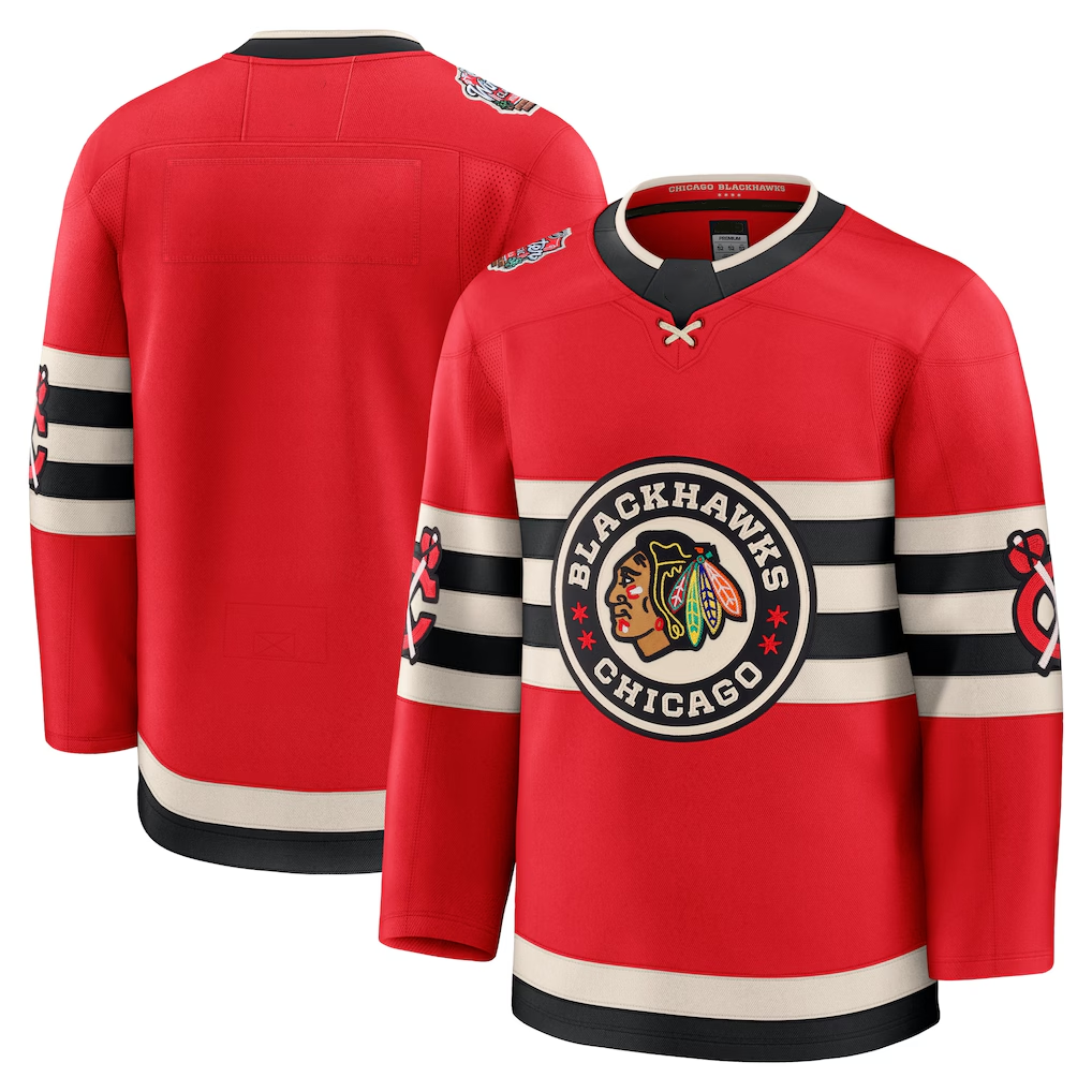 Yuxns C.Blackhawks Red 2025 Winter Classic Premium Jerseys