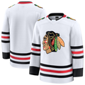 Yuxns C.Blackhawks White Away Premium Jerseys