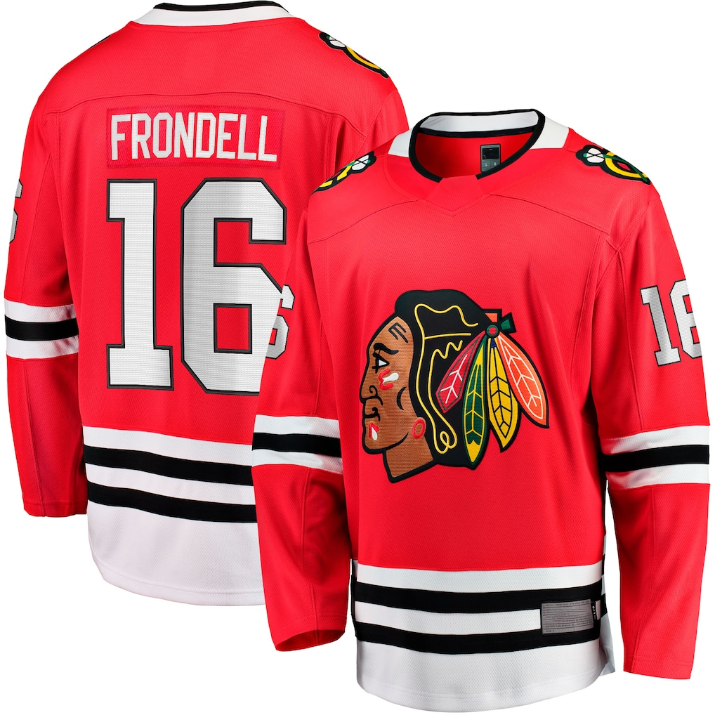 Yuxns C.Blackhawks #16 Anton Frondell Red Breakaway Jerseys