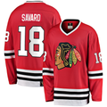Yuxns C.Blackhawks #18 Denis Savard Red Premier Breakaway Retired Player Jerseys
