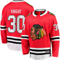 Yuxns C.Blackhawks #30 Spencer Knight Red Home Breakaway Jerseys