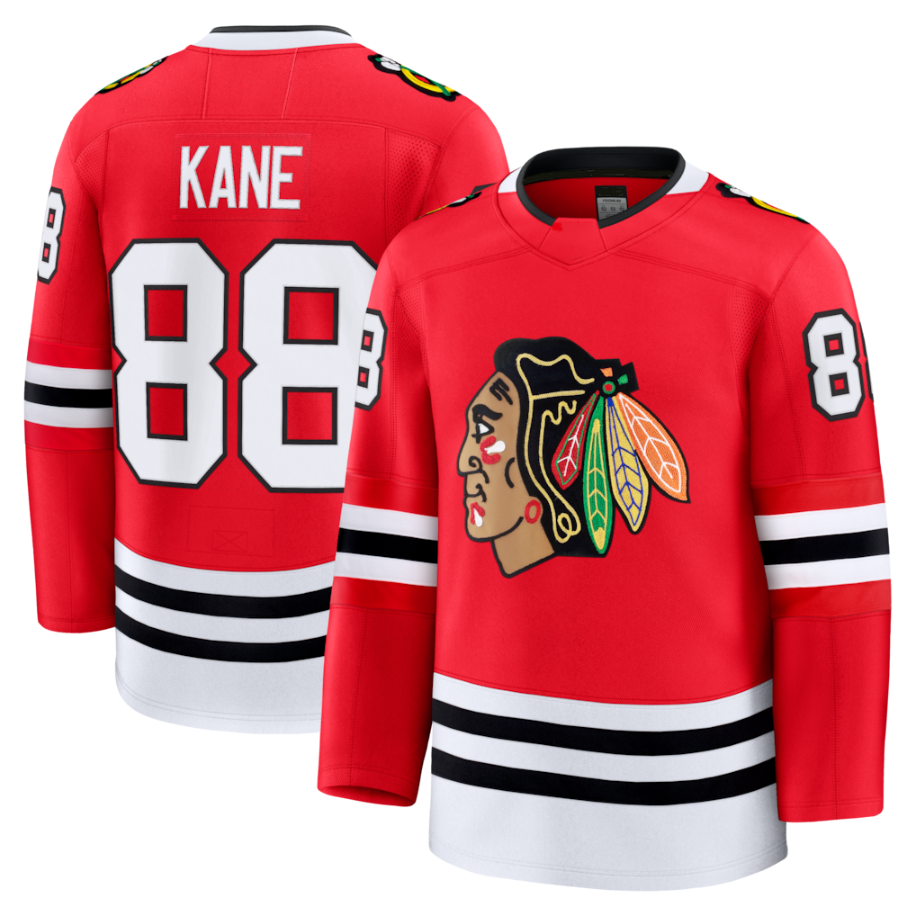 Yuxns C.Blackhawks #88 Patrick Kane Red Premium Jerseys