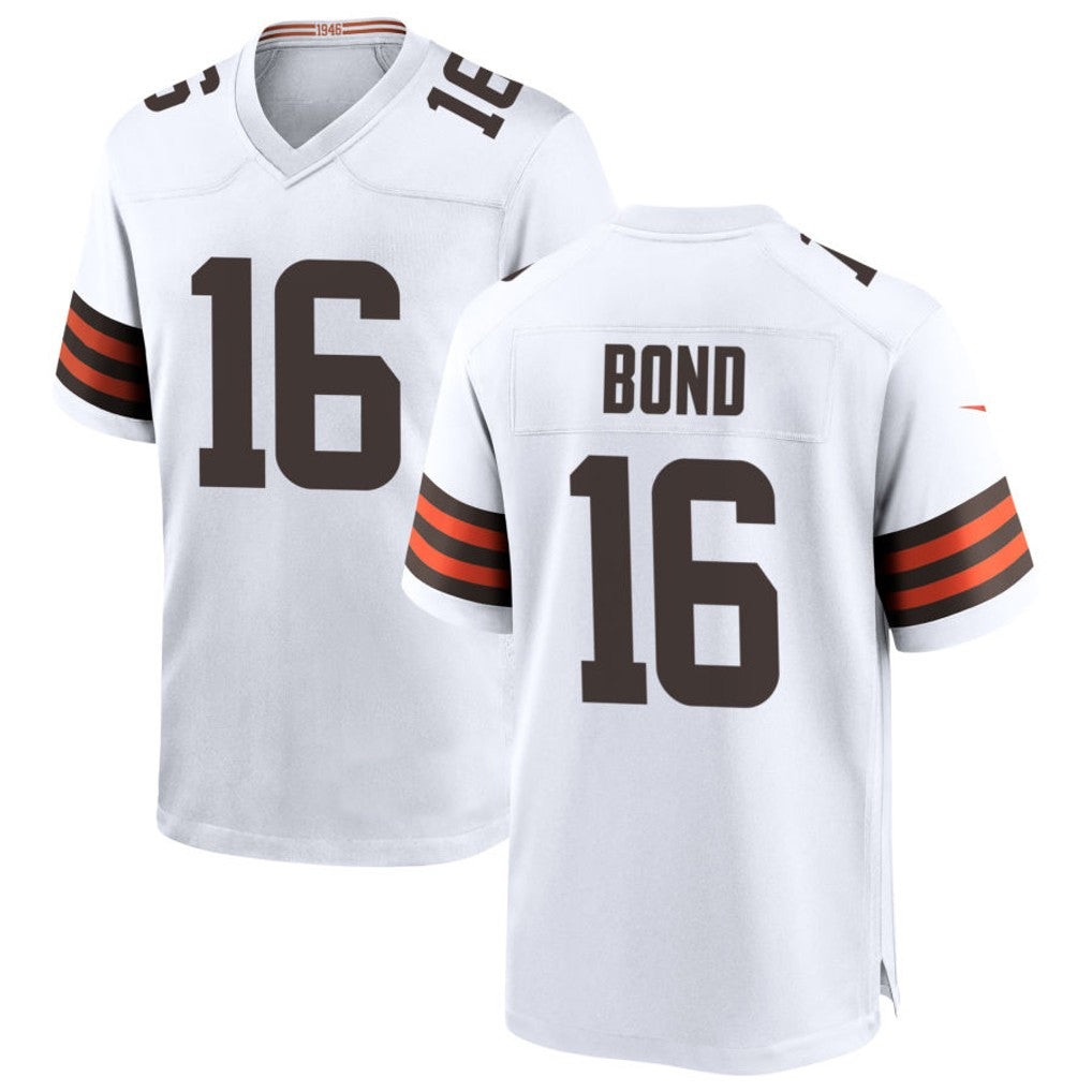 Yuxns C.Browns #16 Isaiah Bond Player White Home Game Stitched Jerseys