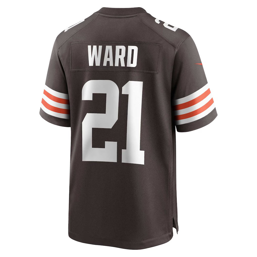 Yuxns C.Browns #21 Denzel Ward Brown Game Stitched Jerseys