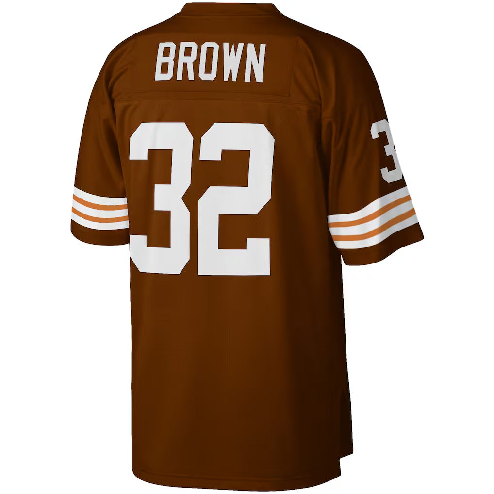 Yuxns C.Browns #32 Jim Brown Mitchell & Ness Brown Big & Tall Retired Player Replica Stitched Jerseys