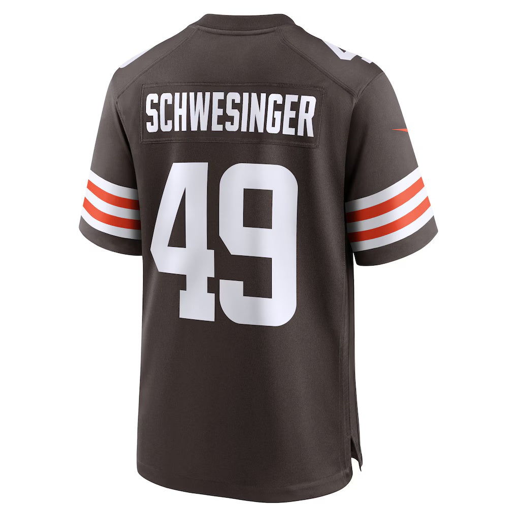 Yuxns C.Browns #49 Carson Schwesinger Brown 2025 Draft Game Stitched Jerseys