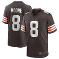 Yuxns C.Browns #8 Elijah Moore Brown Game Retired Player Jersey American Stitched Jerseys