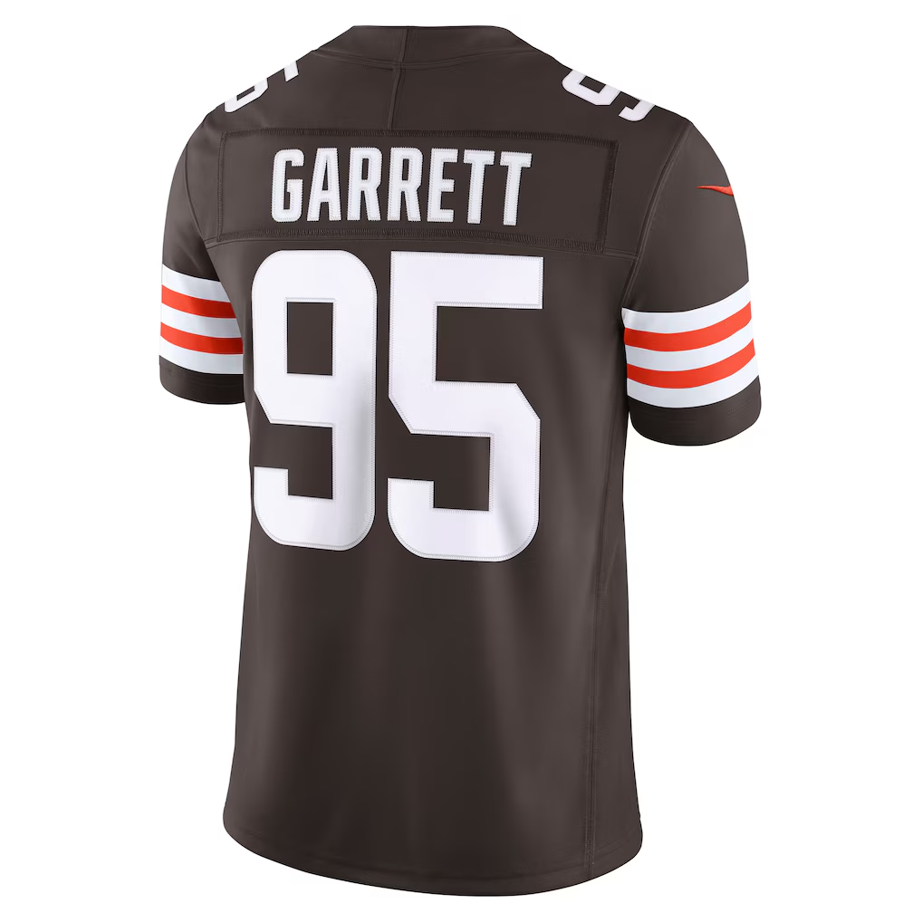 Yuxns C.Browns #95 Myles Garrett Brown Team Vapor F.U.S.E. Stitched Limited Jerseys