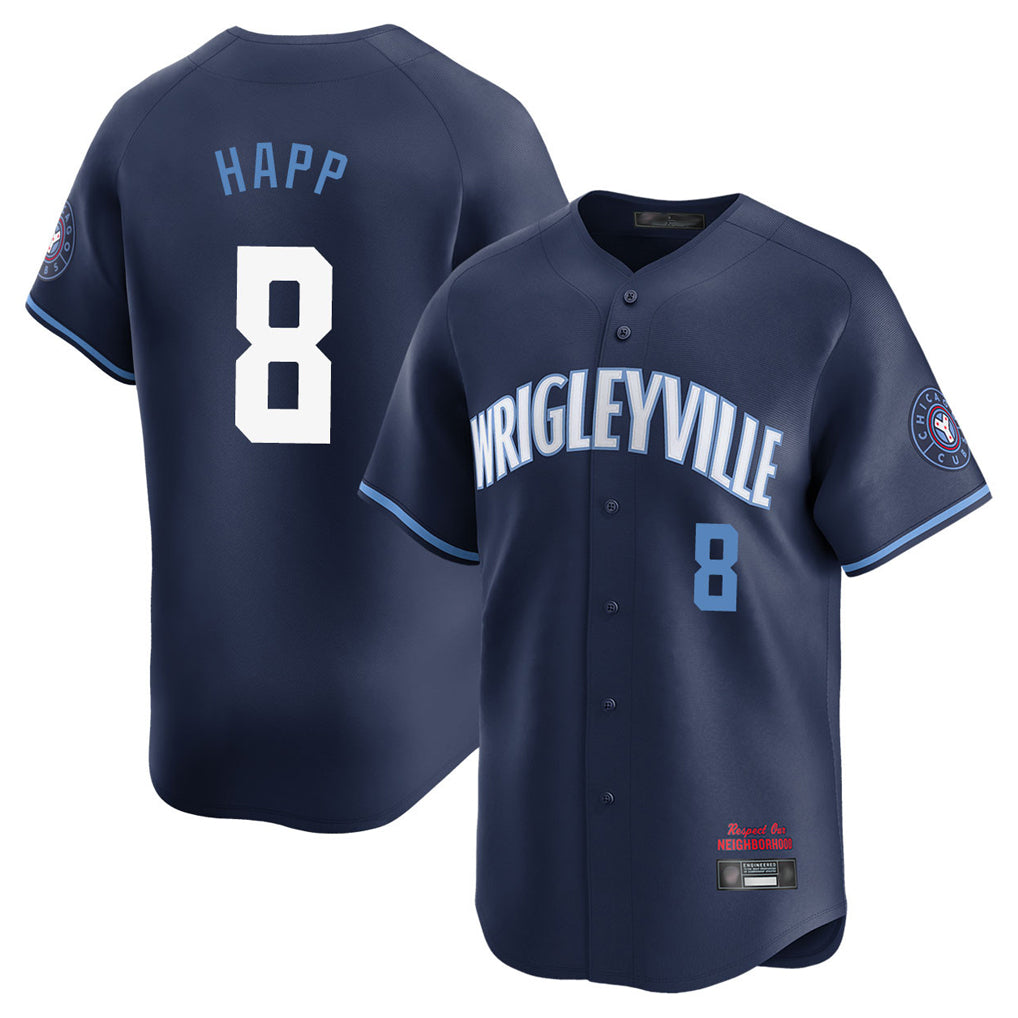 Yuxns C.Cubs #8 Ian Happ Player Navy City Connect Limited Home Stitched Jerseys
