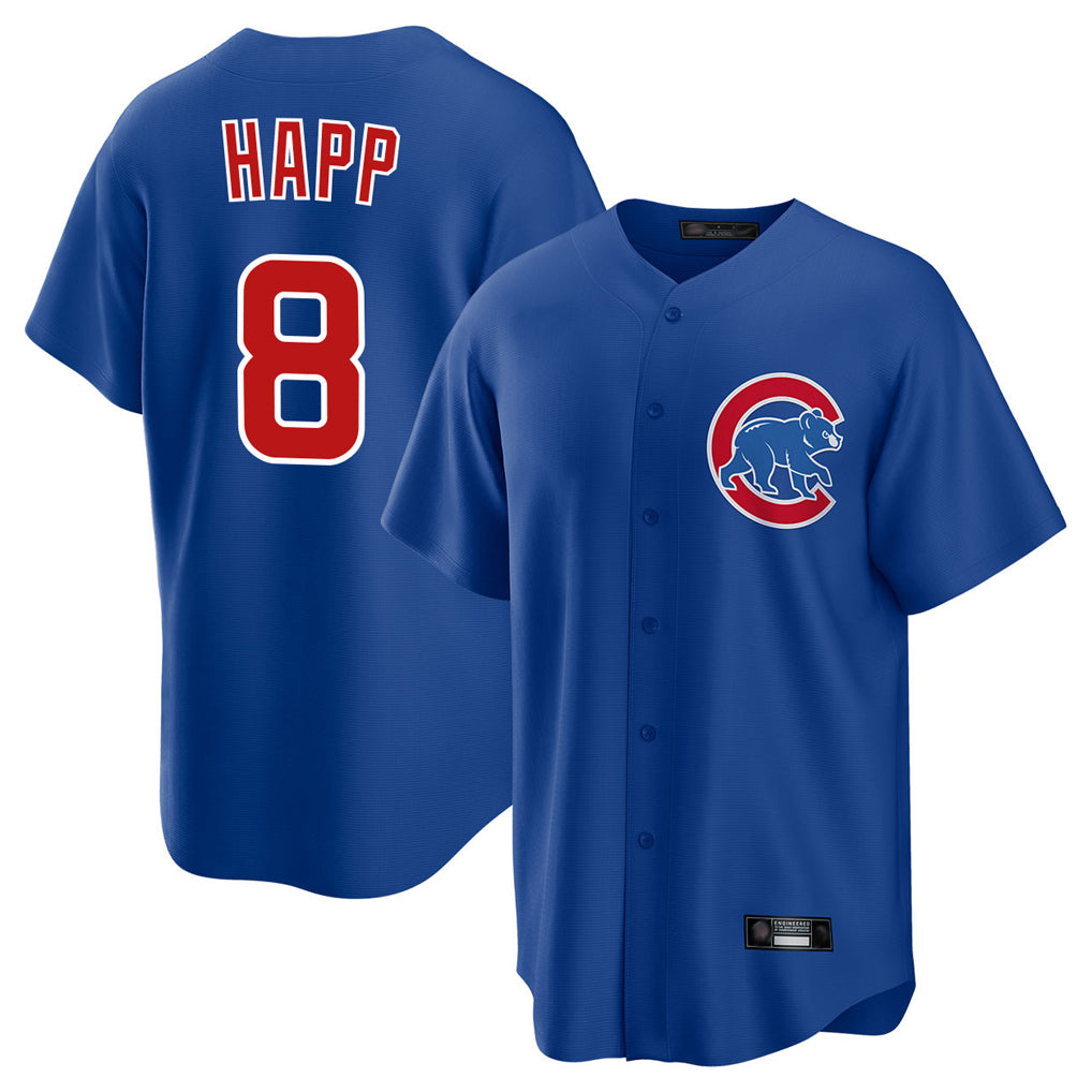 Yuxns C.Cubs #8 Ian Happ Player Royal Home Game Stitched Jerseys