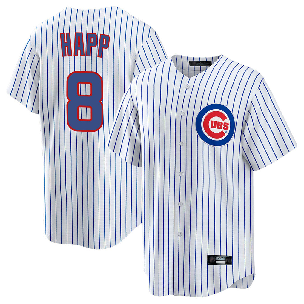 Yuxns C.Cubs #8 Ian Happ Player White Game Home Stitched Jerseys