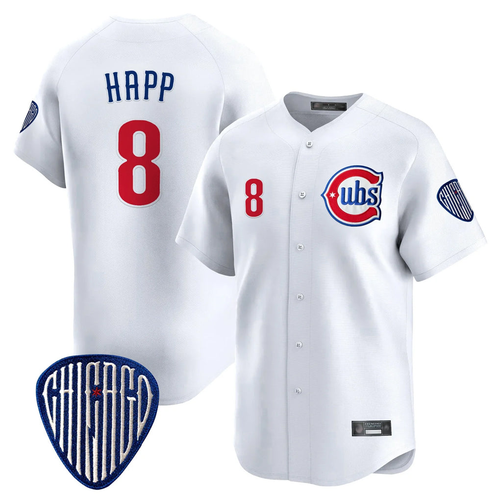 Yuxns C.Cubs #8 Ian Happ Player White Vapor Premier Limited Home Stitched Jerseys