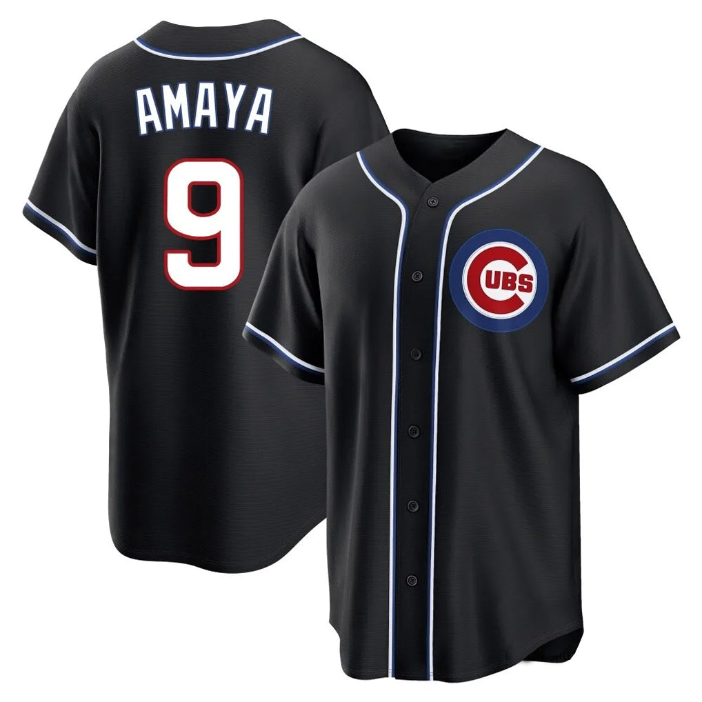 Yuxns C.Cubs #9 Miguel Amaya Player Black Fashion Out Game Stitched Jerseys