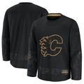 Yuxns C.Flames Black 2024 Military Appreciation Practice Jerseys