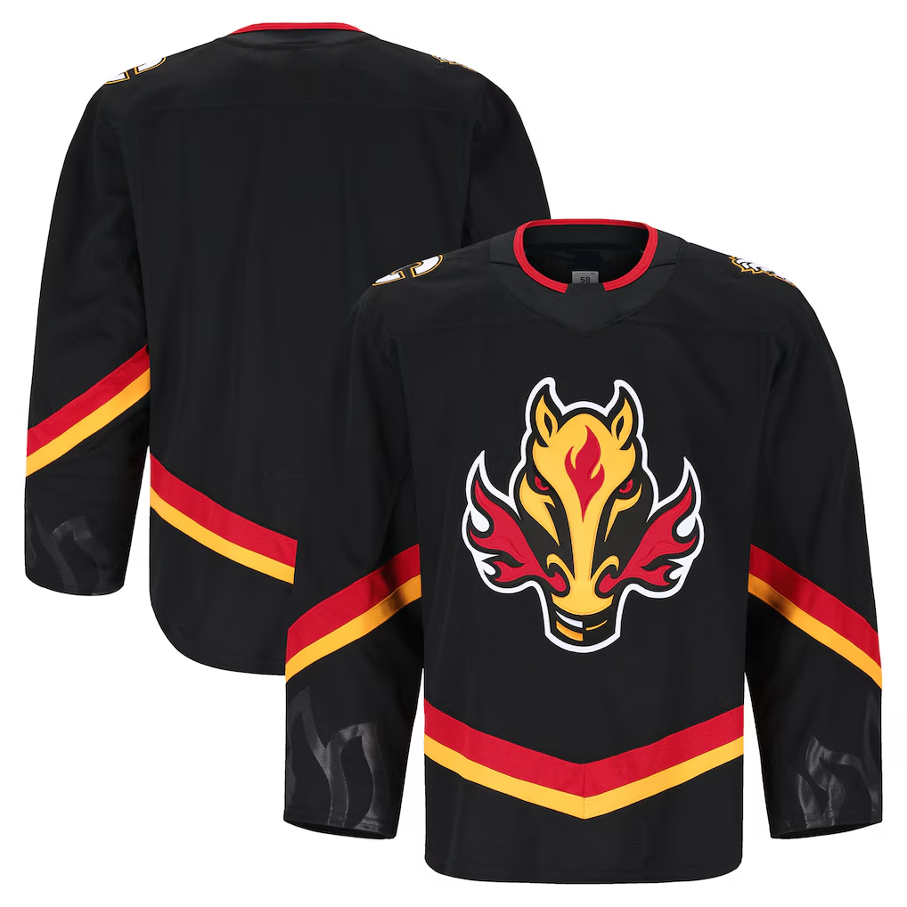 Yuxns C.Flames Black Alternate Authentic Pro Jerseys