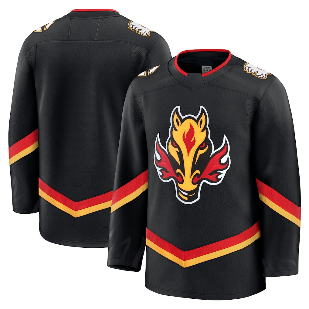Yuxns C.Flames Black Alternate Premium Jerseys