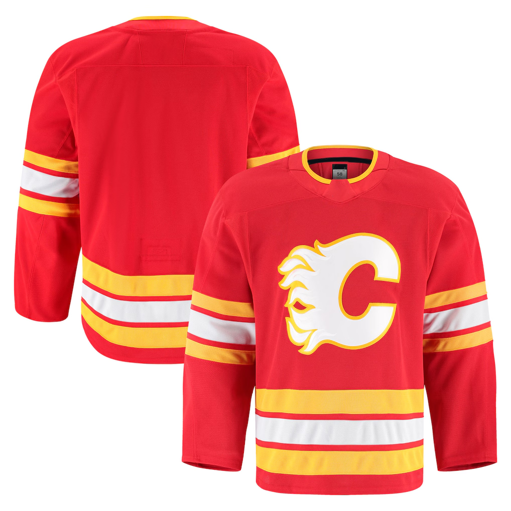 Yuxns C.Flames Red Home Authentic Pro Jerseys