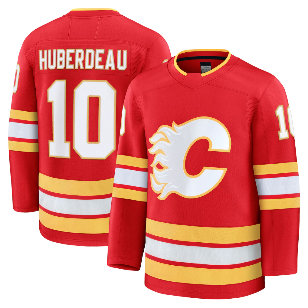 Yuxns C.Flames #10 Jonathan Huberdeau Red Home Breakaway Player Jerseys
