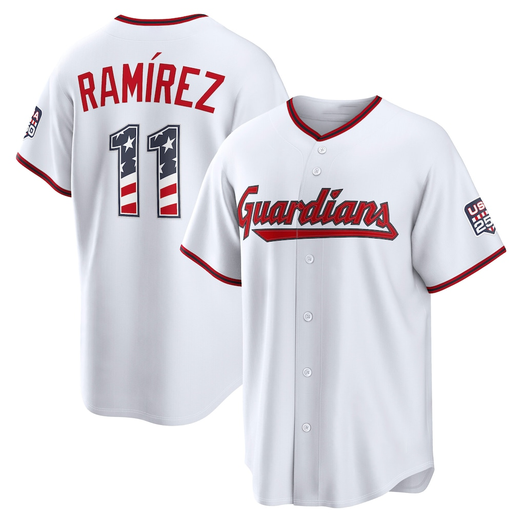 Yuxns C.Guardians #11 Jos¨¦ Ram¨ªrez White 2026 All-Star Edition Stars & Stripes White Stadium Jerseys