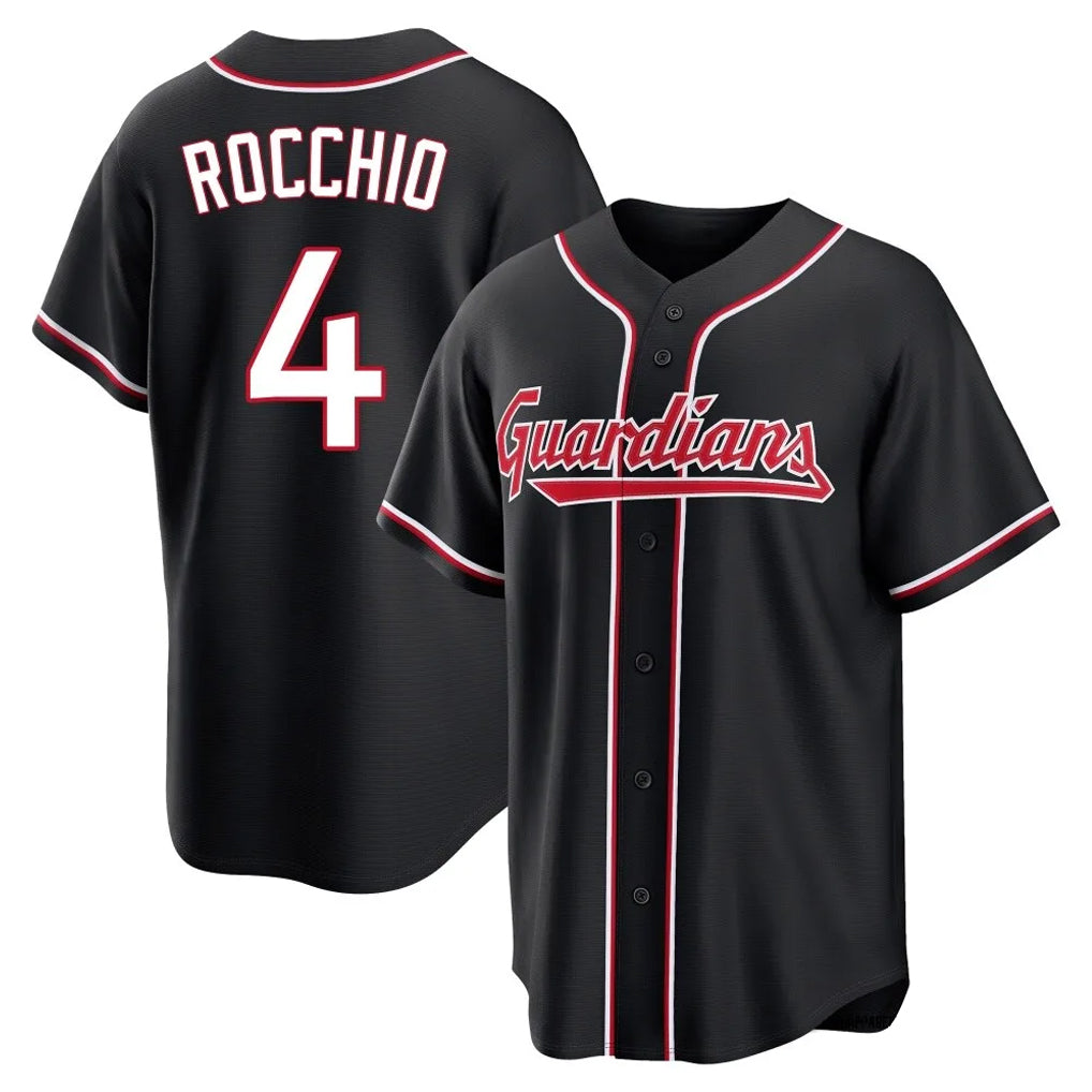 Yuxns C.Guardians #4 Brayan Rocchio Player Black Fashion Out Home Game Stitched Jerseys