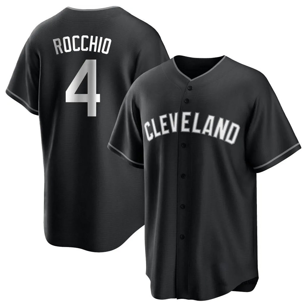 Yuxns C.Guardians #4 Brayan Rocchio Player Black Home Game Stitched Jerseys