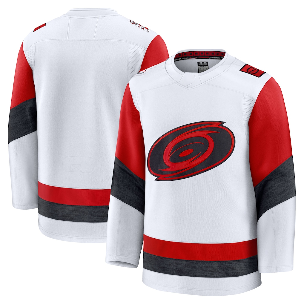 Yuxns C.Hurricanes White Away Premium Stitched Jerseys