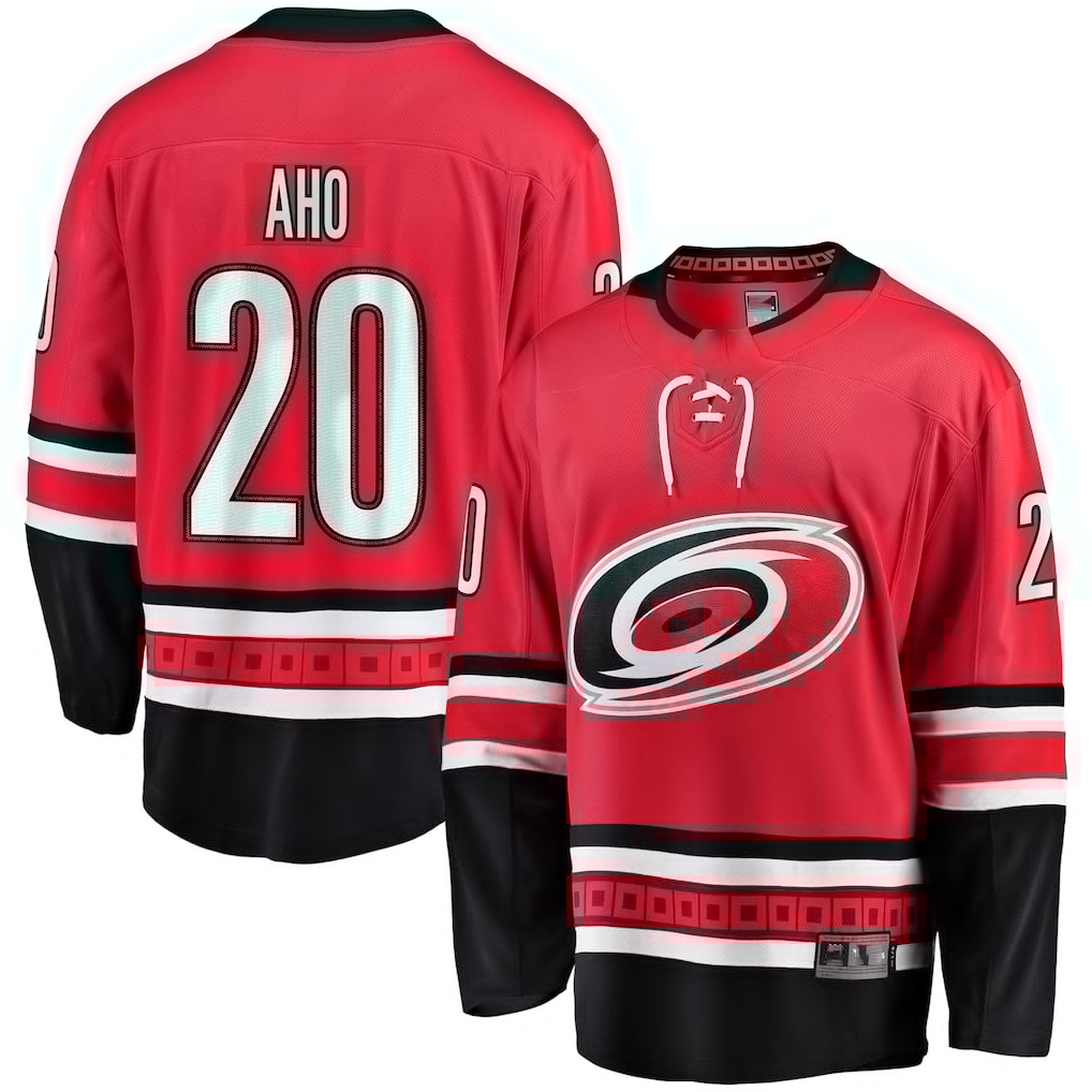 Yuxns C.Hurricanes #20 Sebastian Aho Red Alternate Breakaway Player Stitched Jerseys