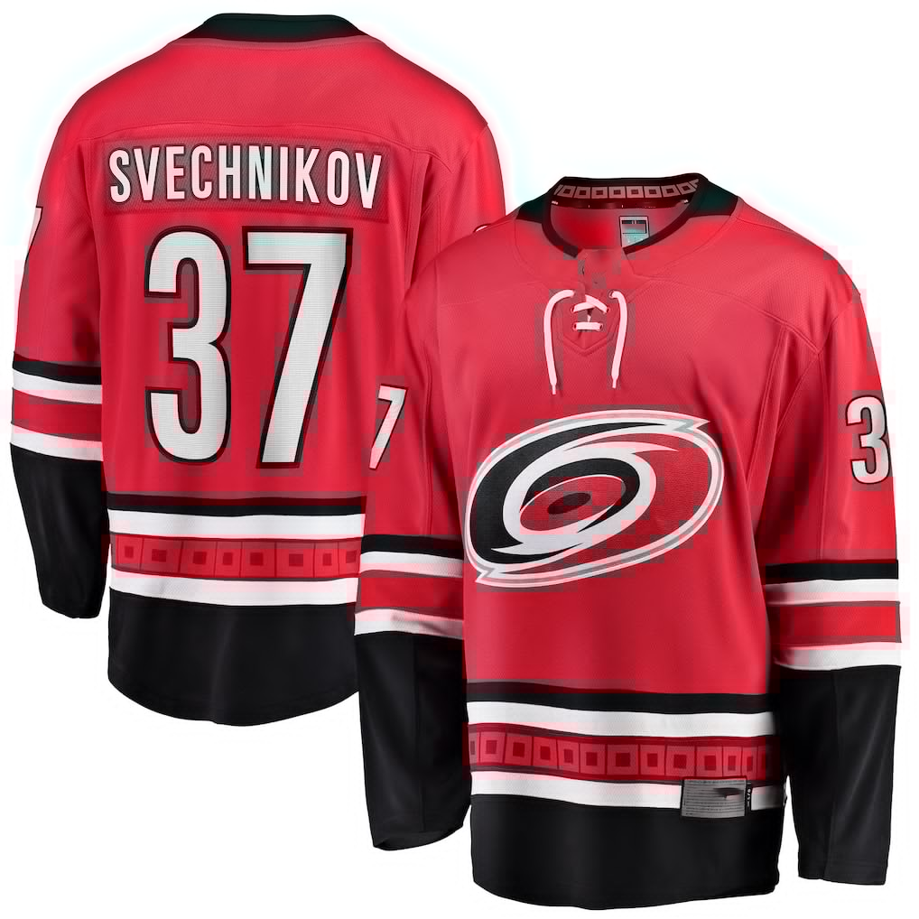Yuxns C.Hurricanes #37 Andrei Svechnikov Red Alternate Breakaway Player Stitched Jerseys