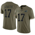 Yuxns C.Panthers #17 Xavier Legette Player Salute To Service Olive Stitched Jerseys