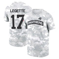 Yuxns C.Panthers #17 Xavier Legette Player Salute to Service Hoodies & T-Shirts Stitched Jerseys