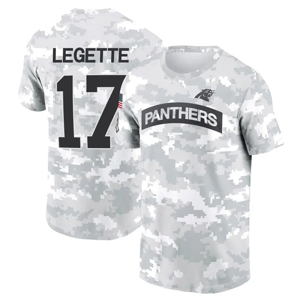 Yuxns C.Panthers #17 Xavier Legette Player Salute to Service Hoodies & T-Shirts Stitched Jerseys