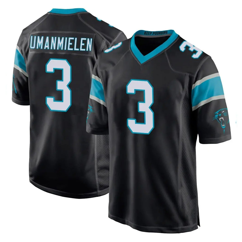 Yuxns C.Panthers #3 Princely Umanmielen Player Black Game Stitched Jerseys