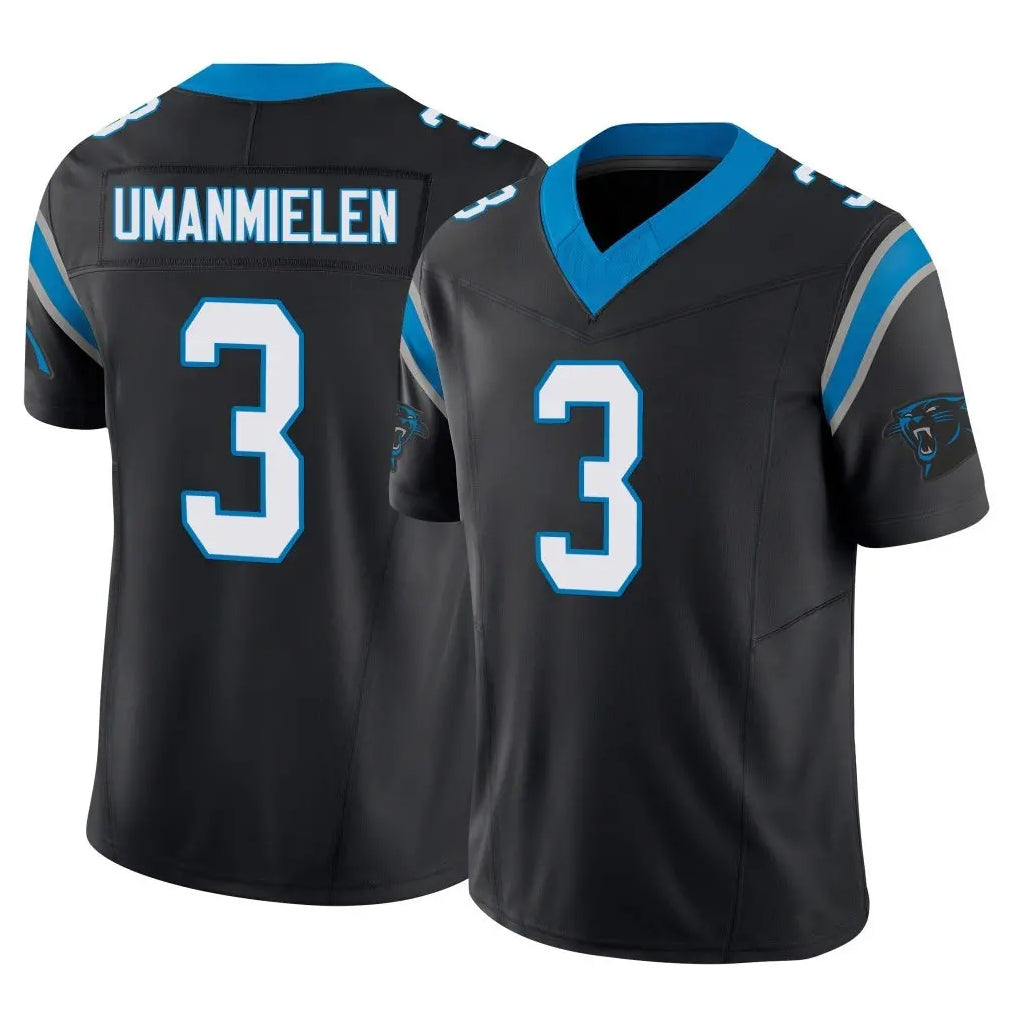 Yuxns C.Panthers #3 Princely Umanmielen Player Black Vapor F.U.S.E. Limited Home Game Stitched Jerseys