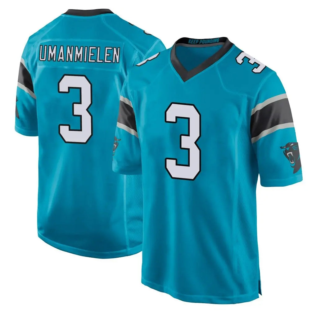 Yuxns C.Panthers #3 Princely Umanmielen Player Blue Game Stitched Jerseys