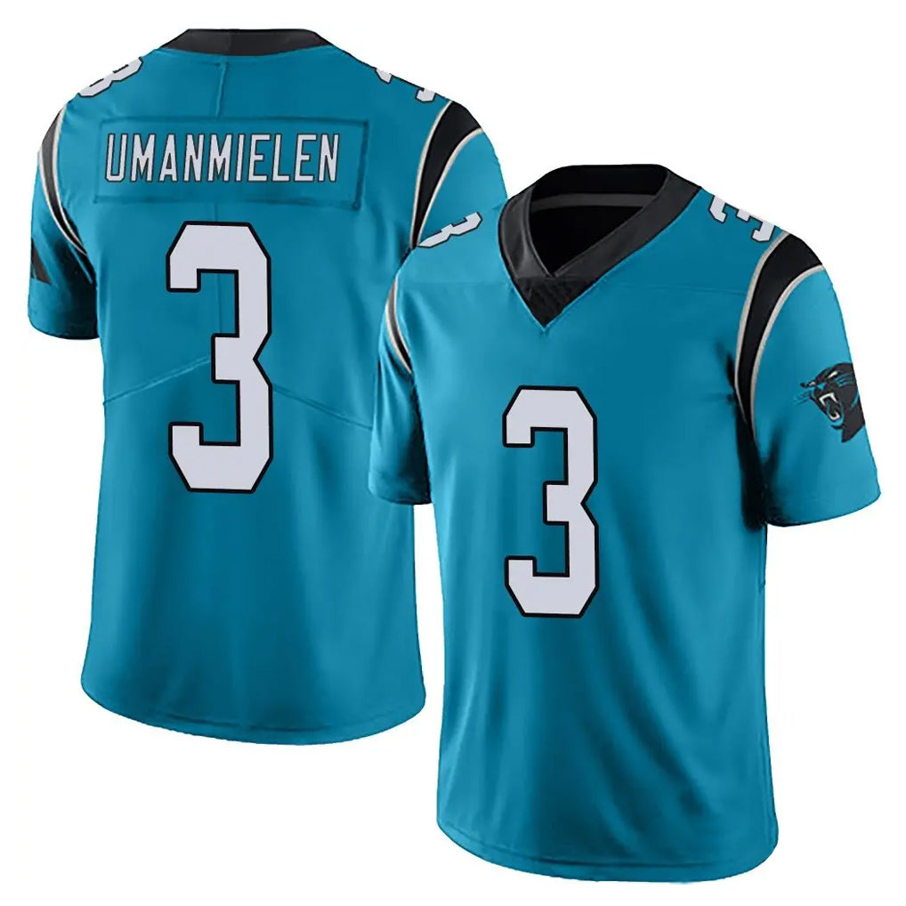 Yuxns C.Panthers #3 Princely Umanmielen Player Blue Vapor Untouchable Limited Game Stitched Jerseys