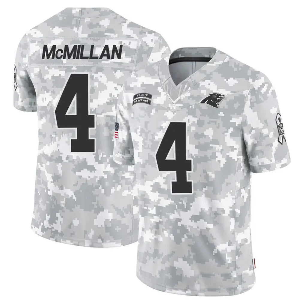 Yuxns C.Panthers #4 Tetairoa McMillan Player Arctic Camo Salute to Service Limited  Stitched Jerseys