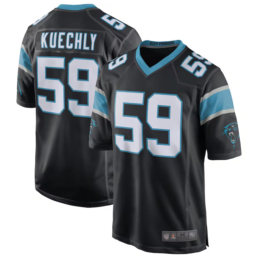 Yuxns C.Panthers #59 Luke Kuechly Player b`Black Home Game Stitched Jerseys