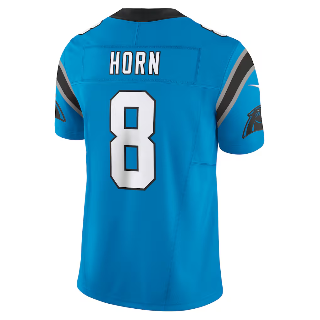 Yuxns C.Panthers #8 Jaycee Horn Blue Vapor F.U.S.E. Limited Stitched Jerseys