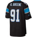 Yuxns C.Panthers #91 Kevin Greene Mitchell & Ness Black Legacy Replica Stitched Jerseys