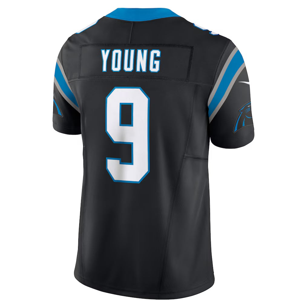 Yuxns C.Panthers #9 Bryce Young Black Vapor F.U.S.E. Limited Stitched Jerseys