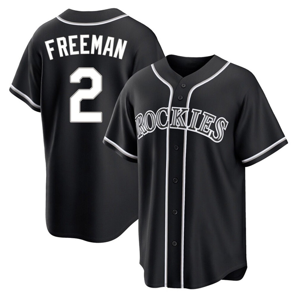 Yuxns C.Rockies #2 Tyler Freeman Player Black Fashion Out Home Game Stitched Jerseys
