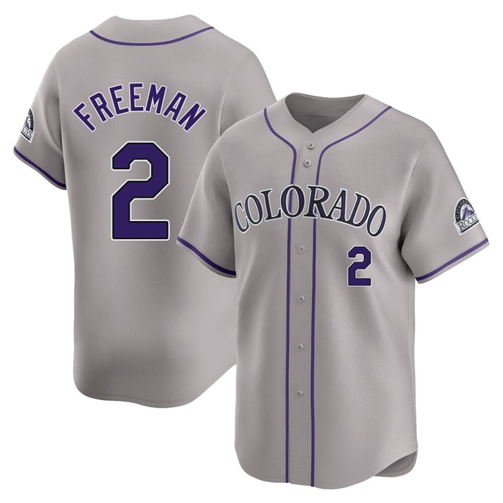 Yuxns C.Rockies #2 Tyler Freeman Player Gray Limited Home Stitched Jerseys