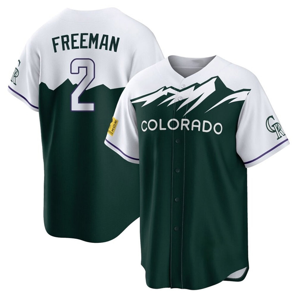 Yuxns  C.Rockies #2 Tyler Freeman Player Green City Connect Home Game Stitched Jerseys