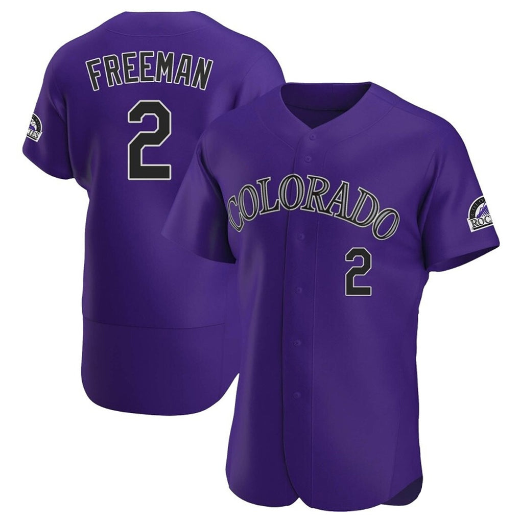 Yuxns  C.Rockies #2 Tyler Freeman Player Purple Limited Elite Home Stitched Jerseys