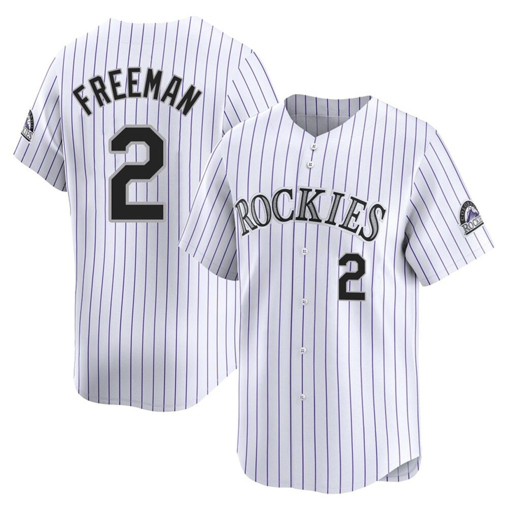 Yuxns  C.Rockies #2 Tyler Freeman Player White Limited Home Stitched Jerseys