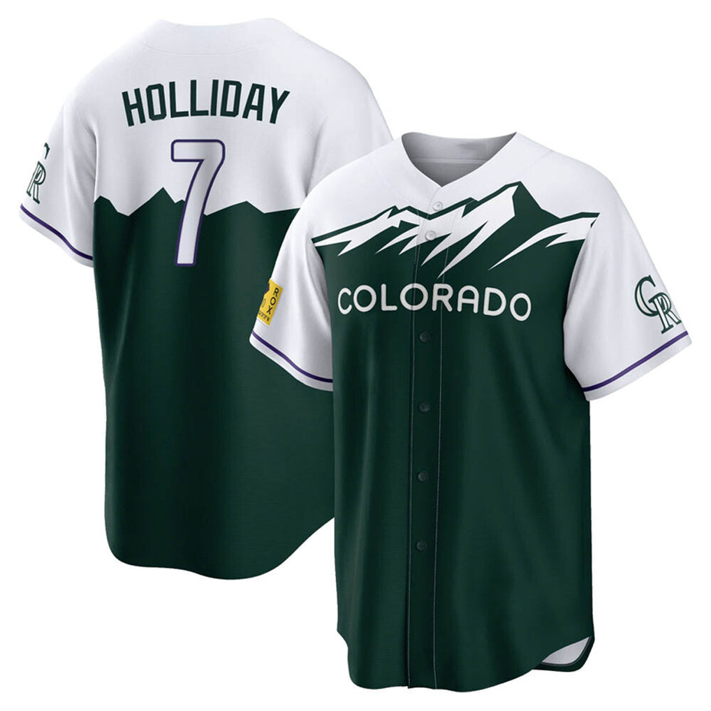 Yuxns C.Rockies #7 Matt Holliday Player Green City Connect Home Game Stitched Jerseys
