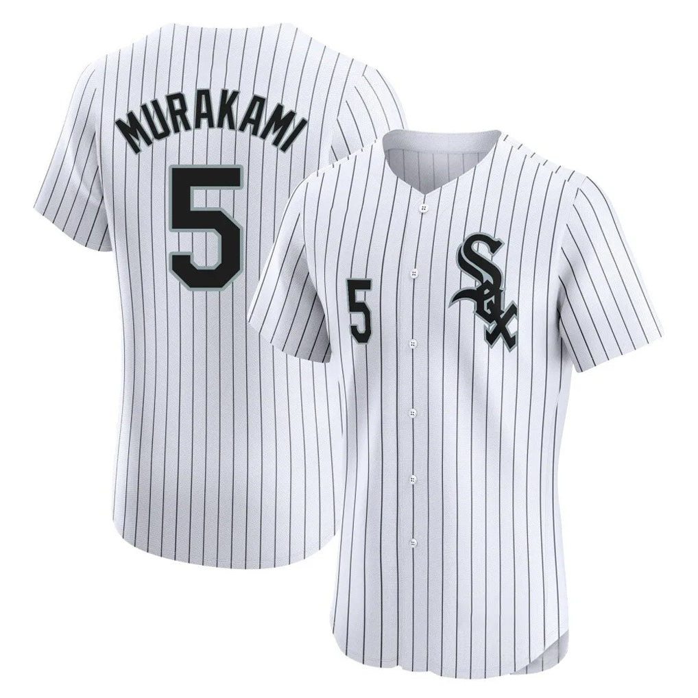 Yuxns C.White Sox #5 Munetaka Murakami Player White Stripe Limited Elite Home Stitched Jerseys