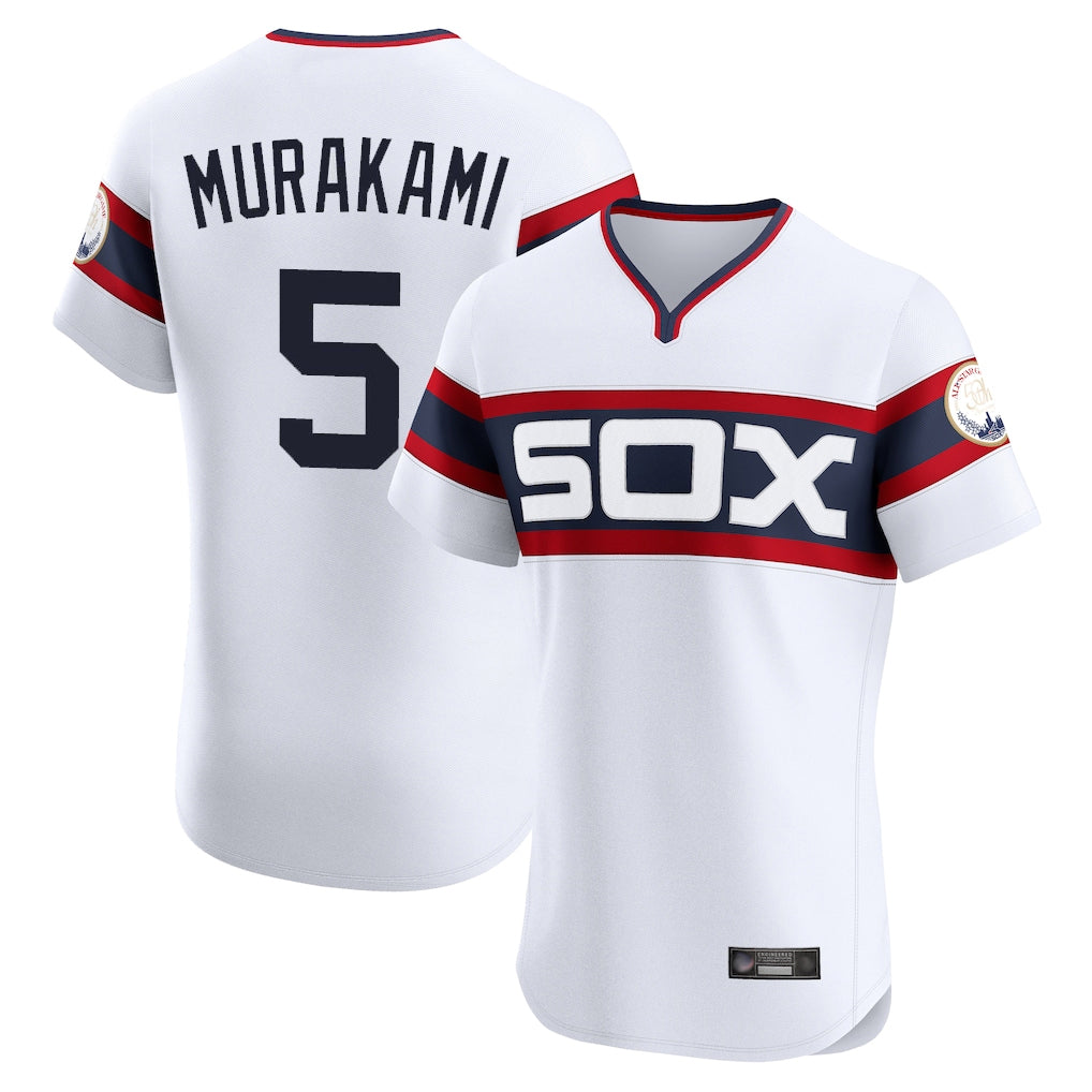 Yuxns C.White Sox #5 Munetaka Murakami Player White T-shirt Limited Elite Home Stitched Jerseys