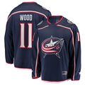 Yuxns CB.Jackets #11 Miles Wood Navy Home Breakaway Jersey